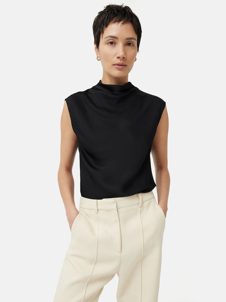 Jigsaw Satin Cowl Neck Top - Image 1 of 6 Jigsaw Satin Cowl Neck Top - Image 1 of 6