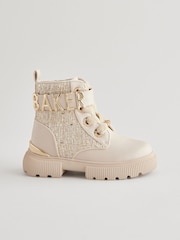 Baker by Ted Baker Bone Bouclé Lace-Up Boots - Image 1 of 6