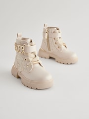 Baker by Ted Baker Bone Bouclé Lace-Up Boots - Image 2 of 6