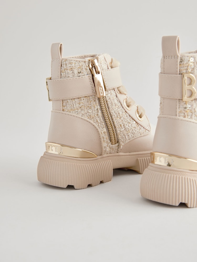 Baker by Ted Baker Bone Bouclé Lace-Up Boots - Image 4 of 6