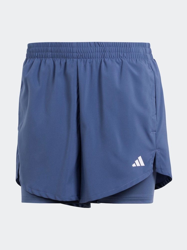 adidas Blue Aeroready Made For Training Minimal 2-In-1 Shorts - Image 6 of 6