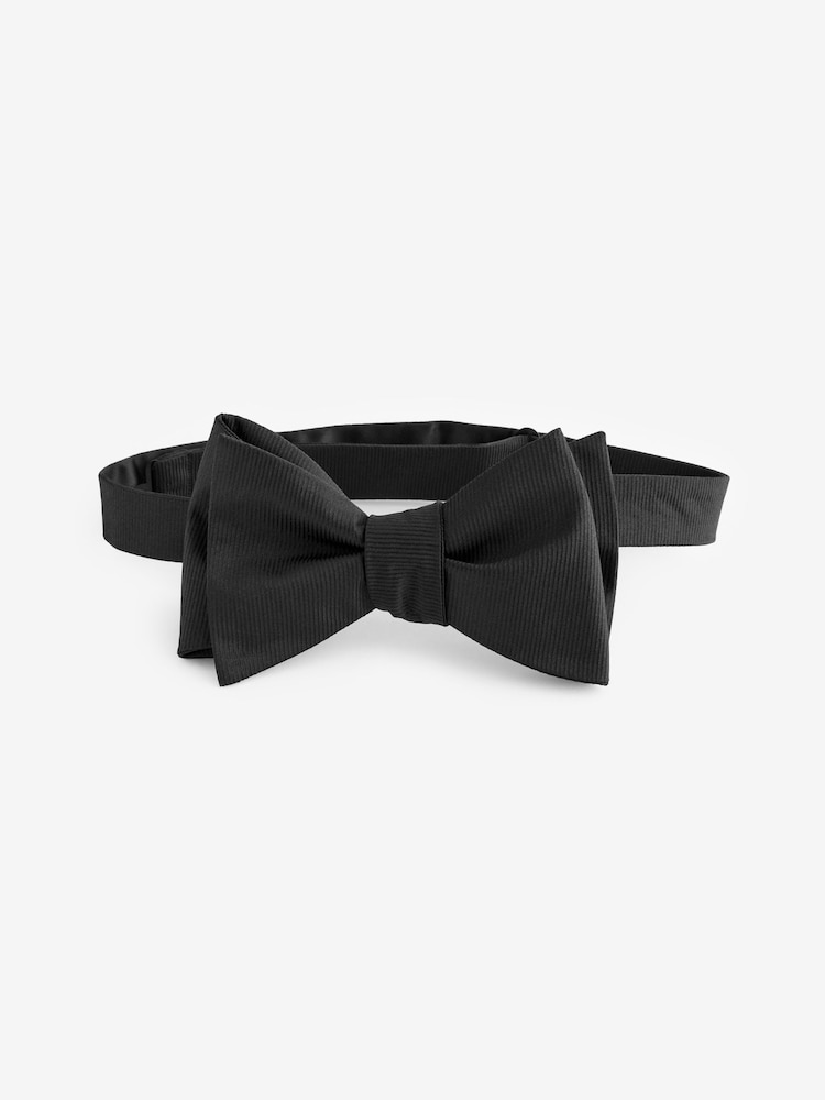 Black Signature Self Tie Silk Bow Tie - Image 3 of 6