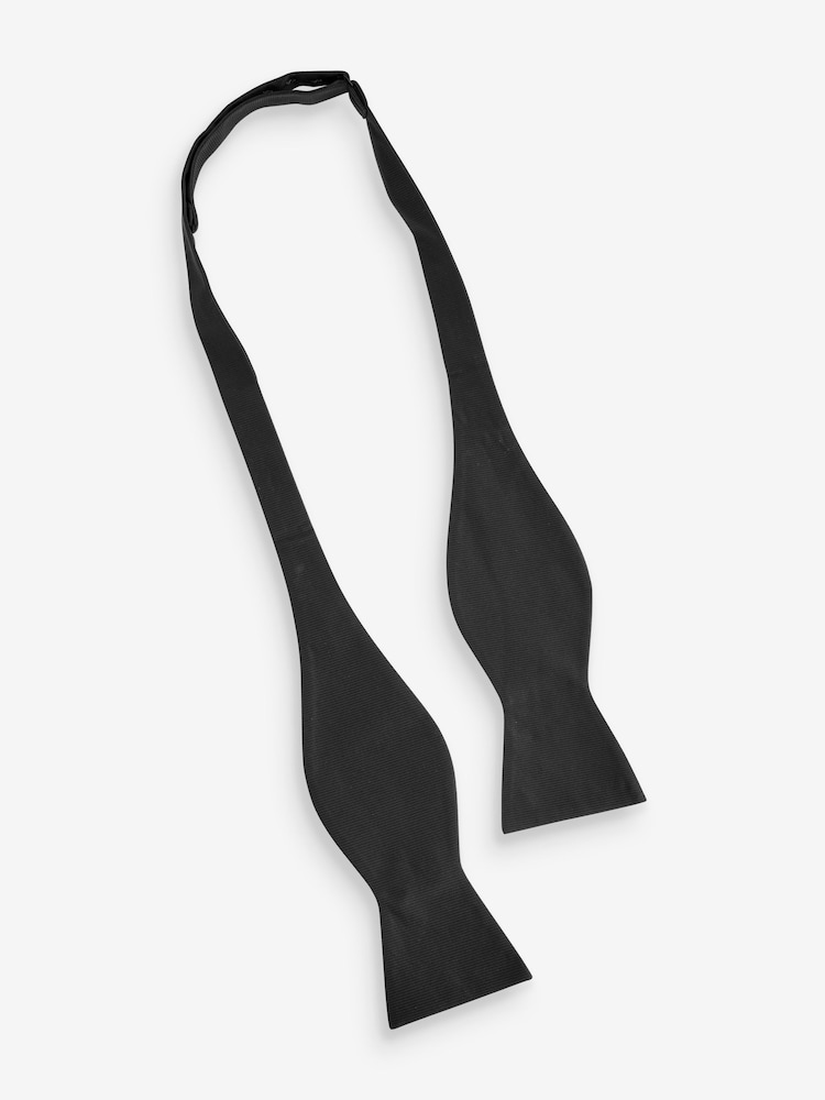 Black Signature Self Tie Silk Bow Tie - Image 4 of 6