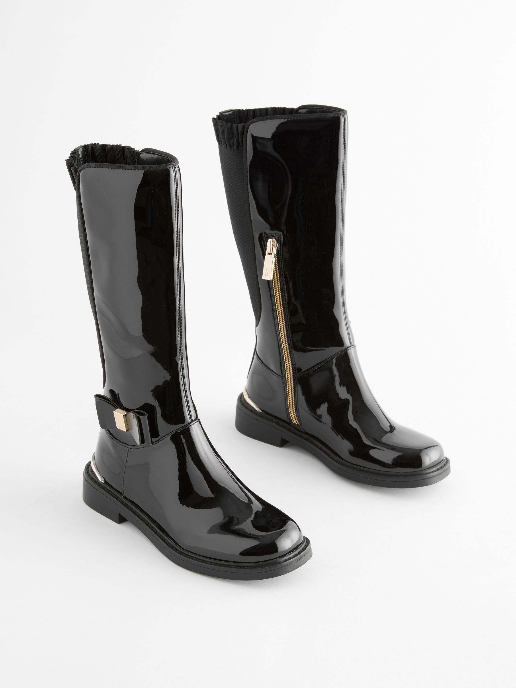 Buy Baker by Ted Baker Girls Knee High Black Patent Boots from Next Ireland