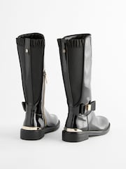 Baker By Ted Baker kniehohe schwarze Lacklederstiefel für Mädchen - Bild 4 von 5