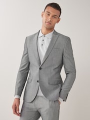 Light Grey Skinny Fit Two Button Suit Jacket - Image 1 of 10
