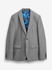 Light Grey Skinny Fit Two Button Suit Jacket - Image 9 of 10