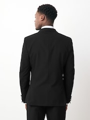 Black Slim Fit Tuxedo Suit: Jacket - Image 2 of 6