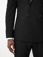 Black Slim Fit Tuxedo Suit: Jacket - Image 6 of 6
