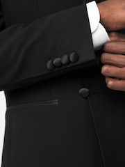 Black Slim Fit Tuxedo Suit: Jacket - Image 7 of 12