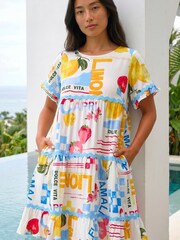 Roman White Ric Rac Capri Dress - Image 1 of 4