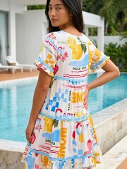 Roman White Ric Rac Capri Dress - Image 3 of 4