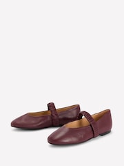 Boden Red Camilla Ruched Ballet Flats - Image 2 of 4