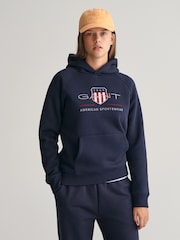 GANT Evening Blue Teens Archive Shield Hoodie - Image 1 of 6