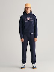 GANT Evening Blue Teens Archive Shield Hoodie - Image 3 of 6