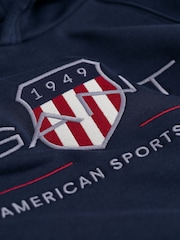 GANT Evening Blue Teens Archive Shield Hoodie - Image 6 of 6