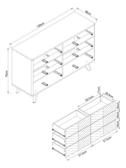 Natural Anderson Oak Effect 6 Drawer Chest of Drawers - Image 4 of 8
