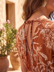 Roman Orange Boho Broderie Dress - Image 3 of 4