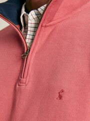 Joules Alistair Pink Quarter Zip Cotton Sweatshirt - Image 6 of 12