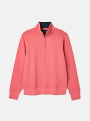 Joules Alistair Pink Quarter Zip Cotton Sweatshirt - Image 7 of 12