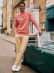 Joules Alistair Pink Quarter Zip Cotton Sweatshirt - Image 8 of 12