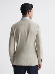 Reiss Oatmeal Attire Slim Fit Textured Wool Blend Blazer - Image 5 of 7