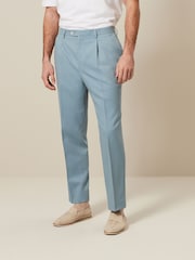 Light Blue Regular Fit Motionflex Stretch Suit Trousers - Image 1 of 9