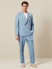 Light Blue Regular Fit Motionflex Stretch Suit Trousers - Image 2 of 9
