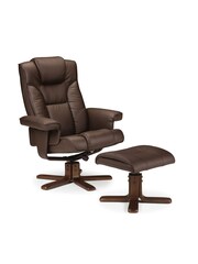 Julian Bowen Brown Malmo Massage Recliner and Stool - Image 1 of 2