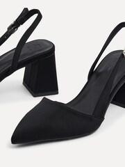 Linzi Black Brooklyn Slingback Shoes With Block Heel - Image 6 of 6