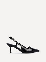črna - Linzi Dionne Slingback Pointed Toe čevelj ali škorenj z visoko, ozko peto, ukrivljeno pod čevelj - Slika 2 iz 5
