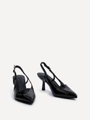 črna - Linzi Dionne Slingback Pointed Toe čevelj ali škorenj z visoko, ozko peto, ukrivljeno pod čevelj - Slika 3 iz 5