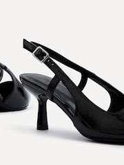 črna - Linzi Dionne Slingback Pointed Toe čevelj ali škorenj z visoko, ozko peto, ukrivljeno pod čevelj - Slika 5 iz 5