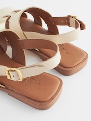 Cream/Gold Extra Wide Fit Forever Comfort® Leather Slingback Sandals - Image 5 of 5