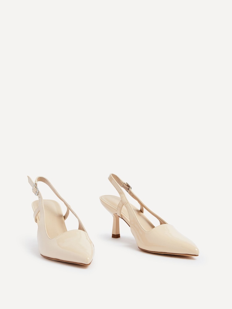Linzi Nude Dionne Slingback Pointed Toe Kitten Heels - Image 3 of 5