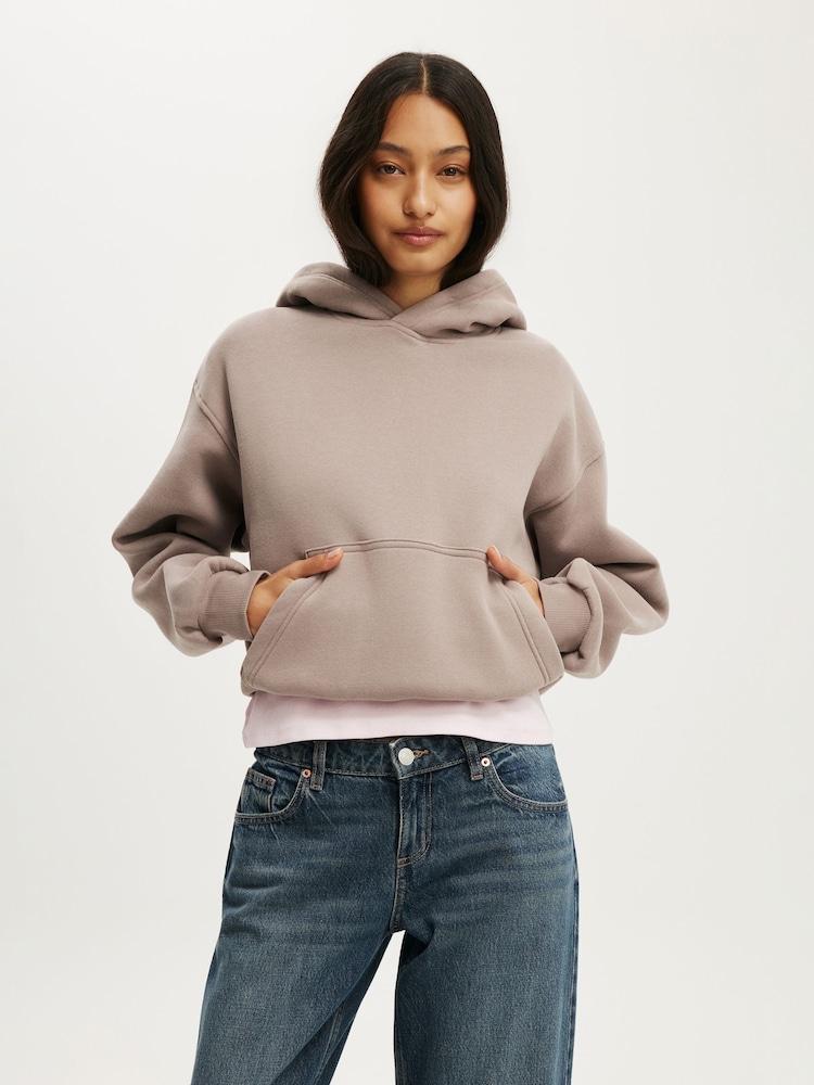 Natur - Cotton On weit geschnitten Fleece-Hoodie - Bild 2 von 4 Natur - Cotton On weit geschnitten Fleece-Hoodie - Bild 2 von 4