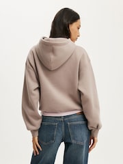 Natur - Cotton On weit geschnitten Fleece-Hoodie - Bild 3 von 4