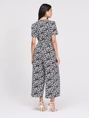 Finery Black Floral Uma Cropped Wide Leg Jumpsuit - Image 4 of 5