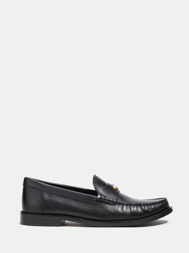 COACH Black Jolene Leather Loafers - Image 1 of 6