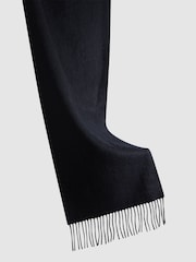 Reiss Navy Picton Cashmere Blend Scarf - Image 5 of 5