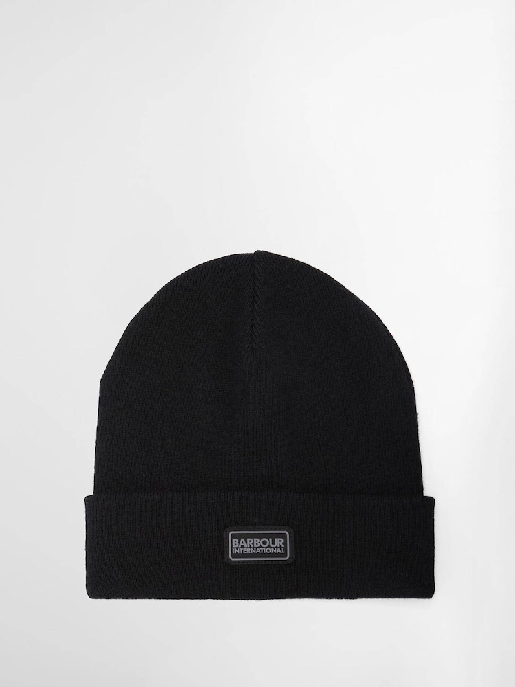 Barbour International Black Sensor Legacy Beanie Hat - Image 1 of 3
