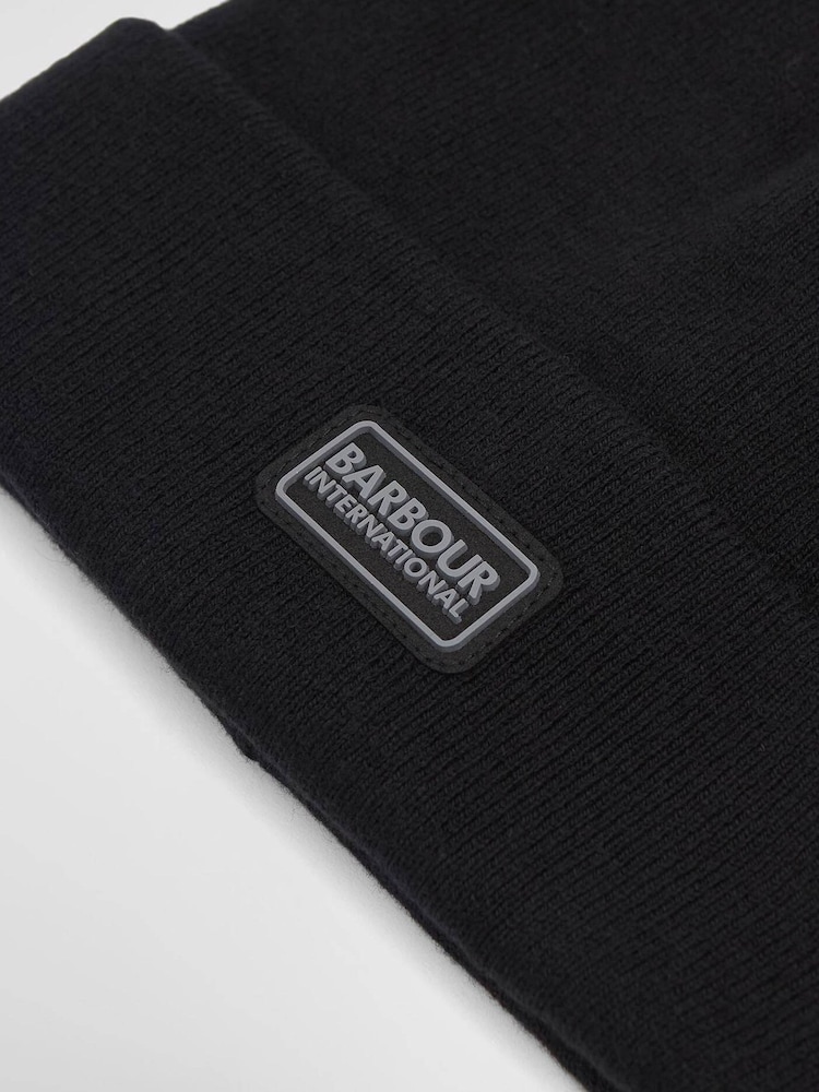 Barbour International Black Sensor Legacy Beanie Hat - Image 3 of 3
