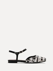 Linzi Black Tai Open Back Square Toe Loafers With Ankle Strap - Image 2 of 5