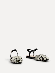 Linzi Black Tai Open Back Square Toe Loafers With Ankle Strap - Image 3 of 5