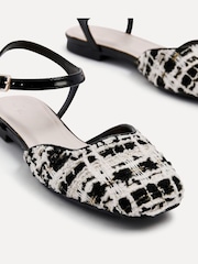Linzi Black Tai Open Back Square Toe Loafers With Ankle Strap - Image 4 of 5