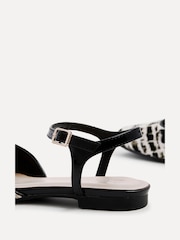 Linzi Black Tai Open Back Square Toe Loafers With Ankle Strap - Image 5 of 5