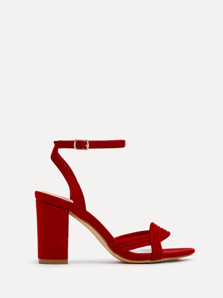 Linzi Red Regina Block Heeled Sandals With Intertwined Front Straps - Image 2 of 5