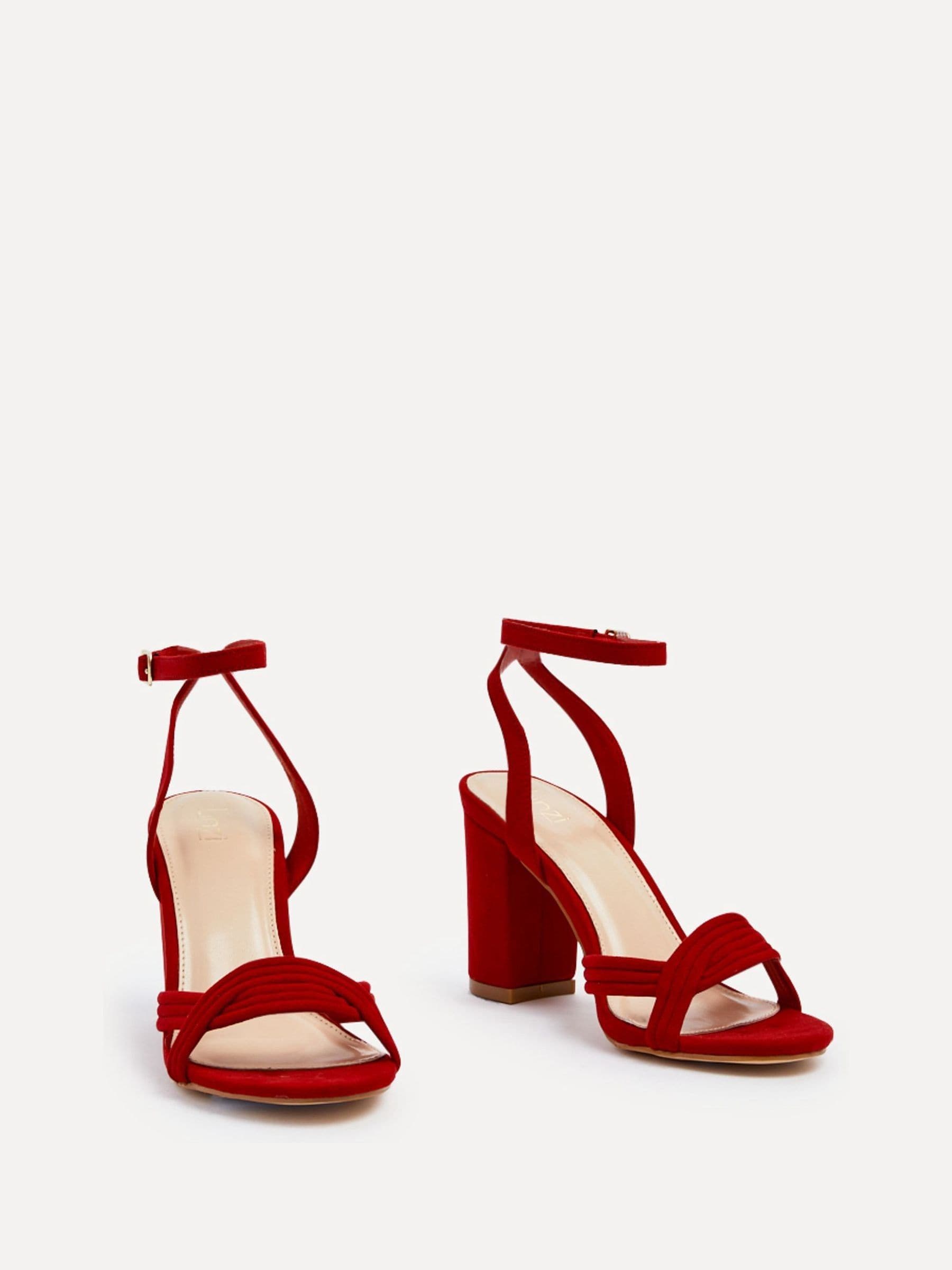 Buy Linzi Red Regina Block Heeled Sandals With Intertwined Front Straps from Next USA