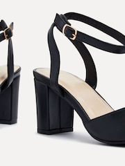 Linzi Black PU Larsa Wide Fit Pointed Toe Court Shoes - Image 5 of 5