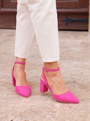 Linzi Pink Larsa Wide Fit Pointed Toe Court Shoes - Image 1 of 5